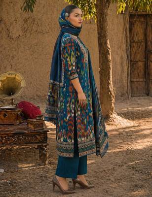 Blue cotton block print readymade suits 3
