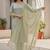 Pista green khadi cotton block print readymade suits