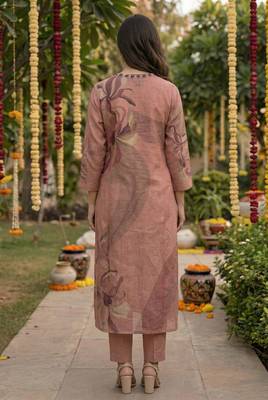 Peach cotton printed readymade suits 3