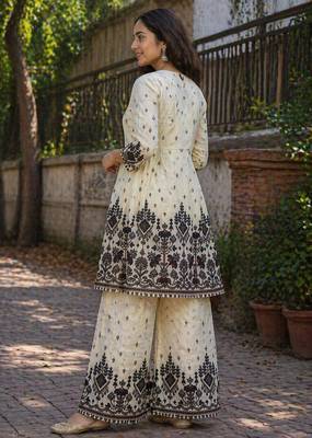 Off white malmal cotton printed co ord set 2