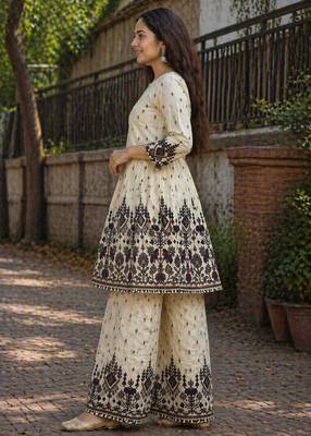 Off white malmal cotton printed co ord set 3
