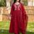Mahroon cotton embroided readymade suits