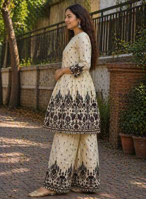 Off white malmal cotton printed co ord set 4