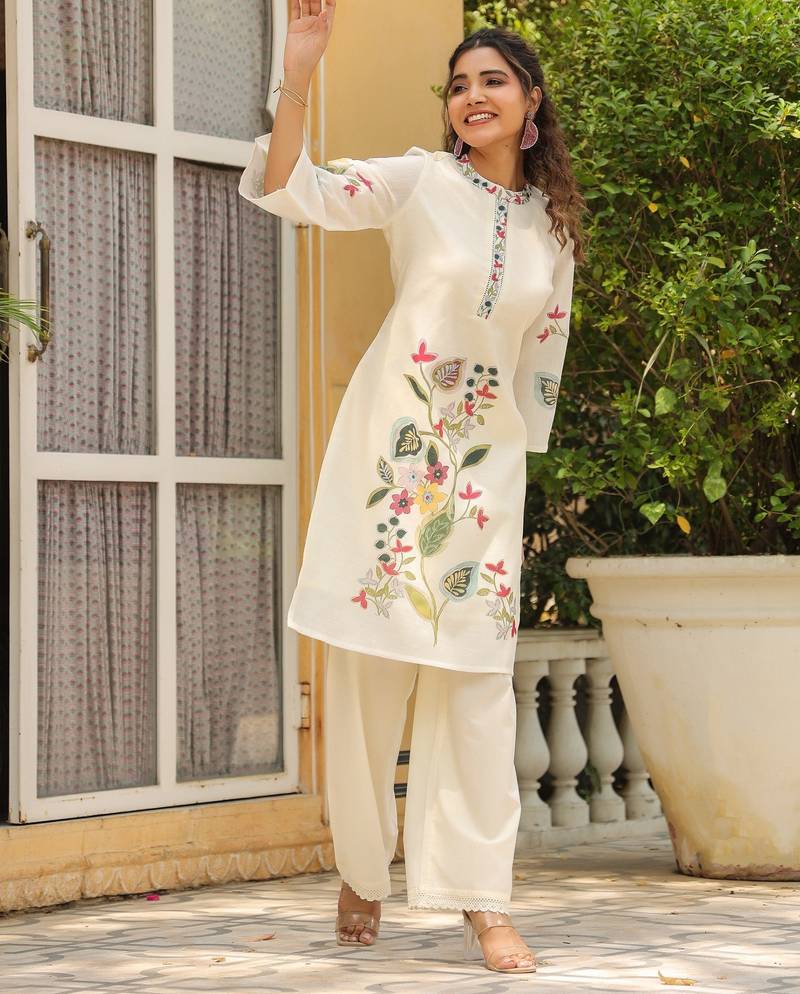 Off white cotton printed co ord set