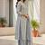 Light grey khadi cotton block print readymade suits
