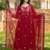 Mahroon cotton embroided readymade suits