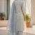 Light grey khadi cotton block print readymade suits