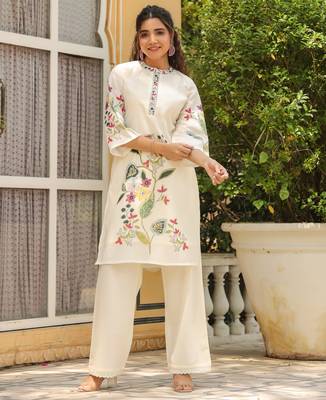 Off white cotton printed co ord set 3