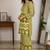 Olive green malmal cotton printed co ord set