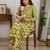 Olive green malmal cotton printed co ord set