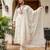 Off white cotton kurta set with red embroidery and dupatta – ethnic wear
