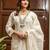 Off white cotton kurta set with red embroidery and dupatta – ethnic wear