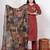Maroon cotton kurta set with patch handwork and printed dupatta – ethnic wear