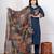 Navy blue cotton kurta set with patch handwork and printed dupatta – ethnic wear