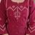Wine red cotton panel printed kurta set with mirror handwork and dupatta