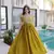 mehendi art silk anarkali gown with zari embroidery