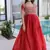 red art silk long kurti with zari sequins bead work