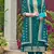 Teal embroidered georgette salwar suit