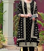 Black embroidered georgette pakistani salwar suit