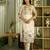 Women's cream viscose silk sequin & stone embroidered kurta pant set with printed silk dupatta