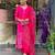 Pink french crepe v-neck kurta with sequin and stone embroidery printed chinon dupatta for elegant festive wear.