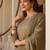 Women's pista rayon sequin embroidered kurta pant set with solid chinon dupatta