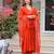 Women's orange viscose chanderi sequin embroidered kurta pant set with chanderi dupatta