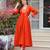 Women's orange viscose chanderi sequin embroidered kurta pant set with chanderi dupatta
