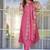 Women's pink green viscose chanderi sequin embroidered kurta pant set with dupatta