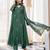 Women's green chanderi silk sequin embroidered kurta pant set with chanderi dupatta