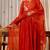 Women's orange chanderi silk sequin embroidered v neck kurta pant set with chanderi dupatta