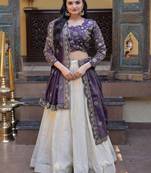 Gorgeous Purple Sequins Silk Sangeet Wear Lehenga Choli With Dupatta