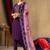 Purple embroidered  roman silk straight kurti pant dupatta set