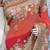 georgette wedding wear saree in red with embroidery work & crystal stone work