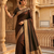 Dark Brown Color Zari Weaving Work Silk Saree