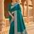 Teal Color Zari Weaving Work Silk Saree