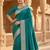 Teal Color Zari Weaving Work Silk Saree