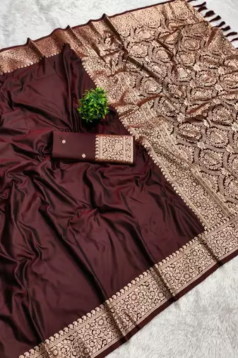 Maroon Color Zari Weaving Work art silk saree