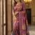 Roman Silk With ajarakh Print And Real Mirror work Saree With Blouse Set