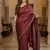 Soft Sartin Fabric Print With Real Mirror Work Saree With Blouse Set 