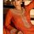 Orange chinon silk full stitched free size palazzo suits upto 42