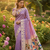 Lavender Color zari weaving  Work Silk Saree