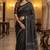 Roman Silk Ajarakh Print And Real Mirror work Saree With Blouse Set For Women's