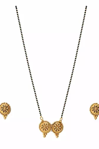 Ethnic earrings and mangalsutra