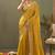 Yellow silk embroidered designer saree