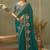 Turquoise gota patti embroidered designer saree with blouse