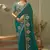Turquoise gota patti embroidered designer saree with blouse