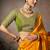 Yellow chiniya silk heavy designer embroidered saree