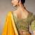 Yellow chiniya silk heavy designer embroidered saree