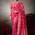 Pink chiniya silk heavy designer embroidered saree
